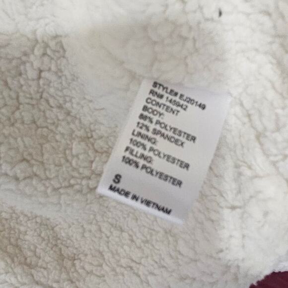 Eden Society Quilted Jacket with Sherpa Lining, Red, Size Small NWOT - Picture 8 of 9